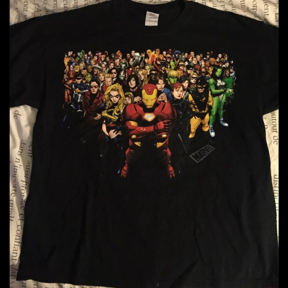 Marvel Comics Characters TShirt Men's Sz XL Comic Book Nerd Comicon NEW